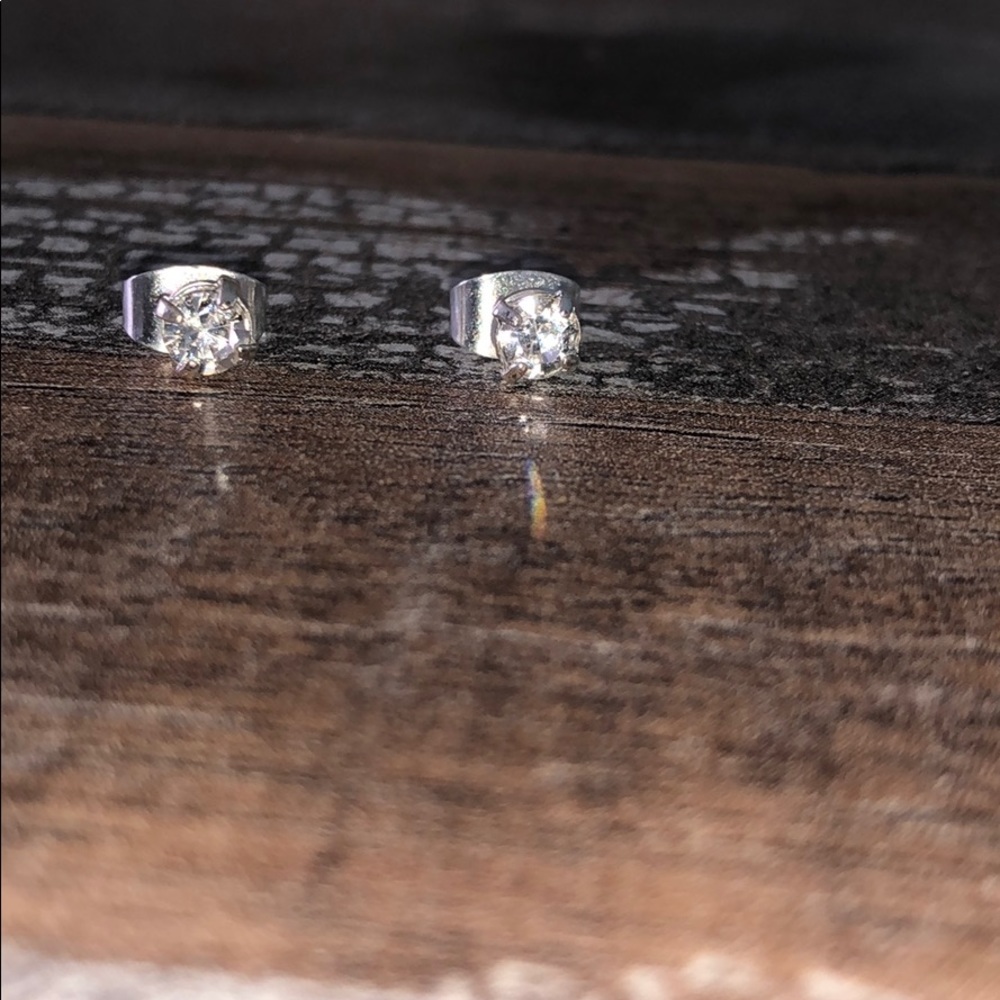 Silver diamond earrings